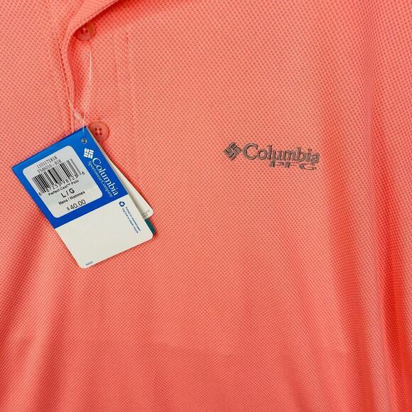 NWT Columbia PFG Bubblegum Pink Better Cast Polo Short Sleeve Vented Size Large - Picture 2 of 5